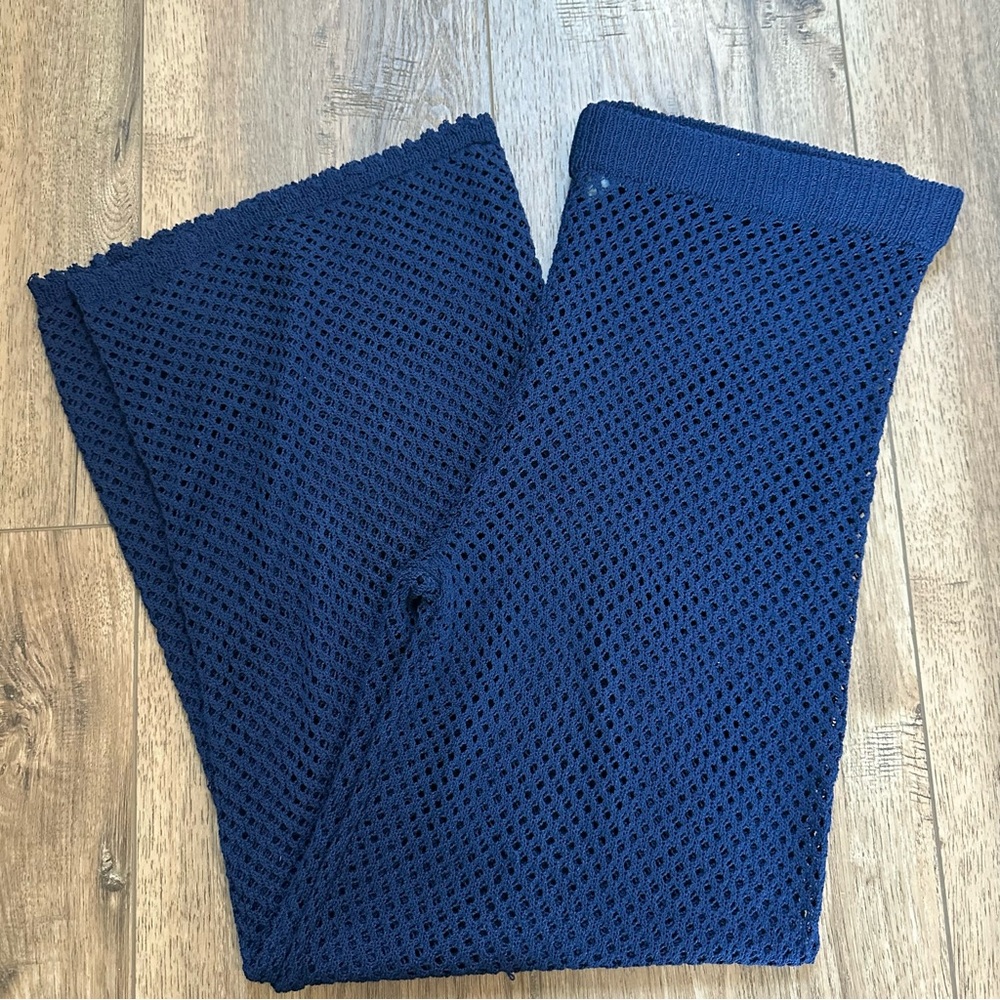 NWOT!‎ Shade & Shore Women’s Crochet Open Knit Pants, Swim Cover Up, Navy, XL 16